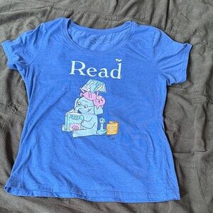 Out of Print Blue Elephant and Piggie Read Short Sleeve Tee